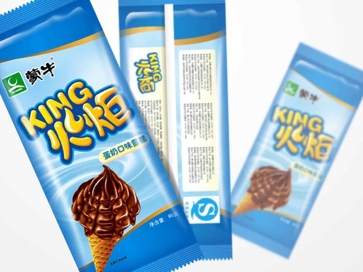 产品包装设计客户名称 :   蒙牛乳业锦书为蒙牛产品king火炬设计
